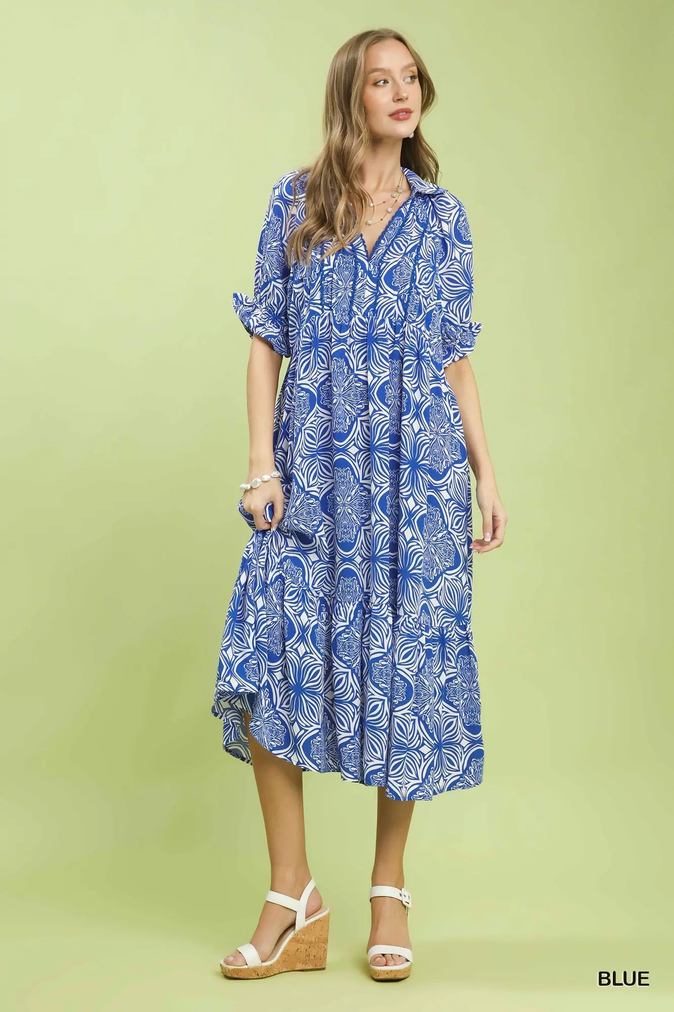Santorini Blue Midi Dress
