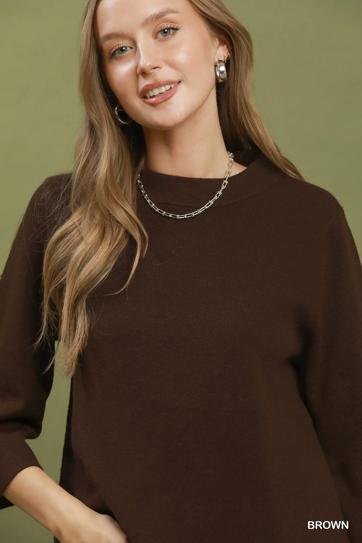 Cocoa Mock Neck Knit Top 🤎