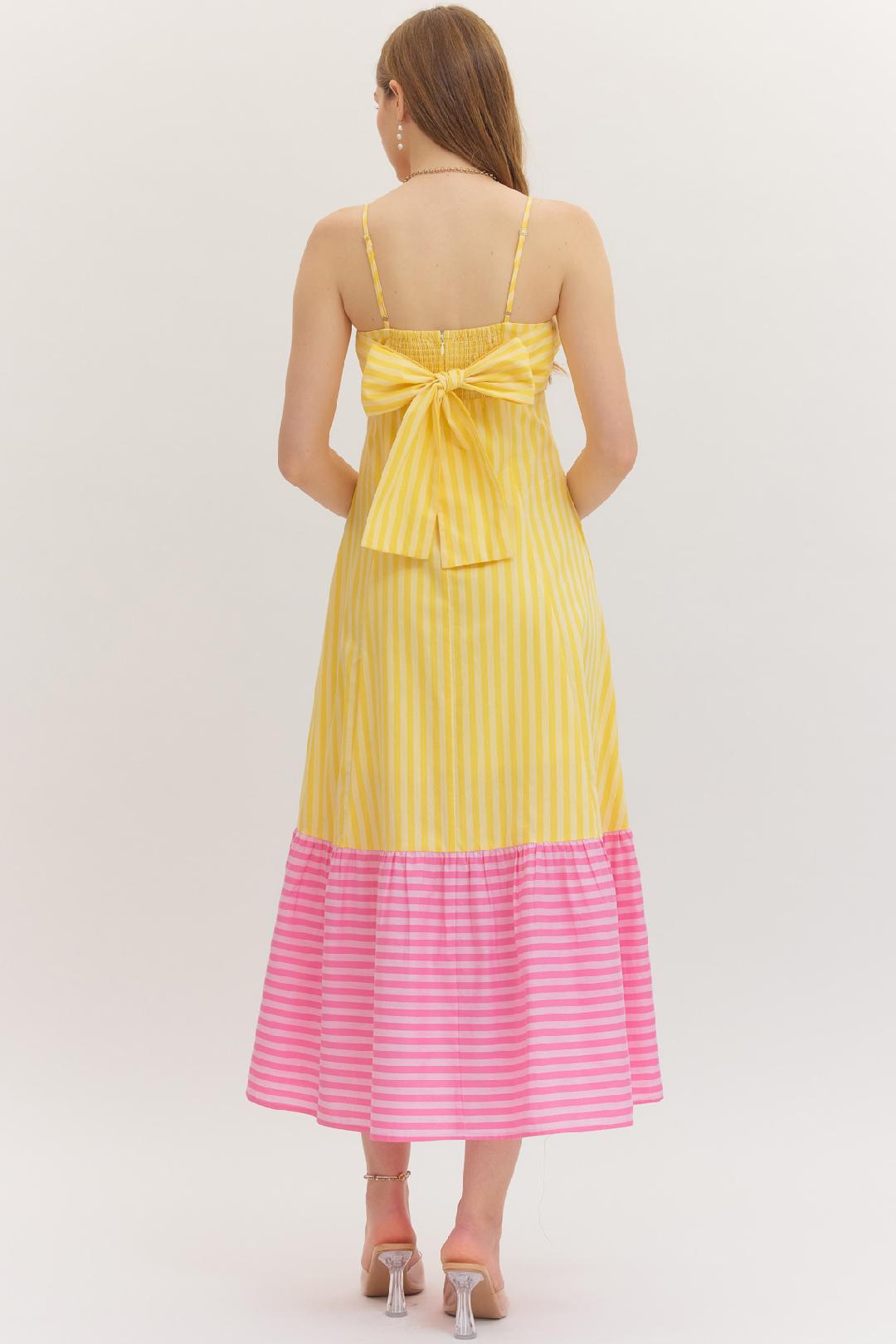 Pink Lemonade Stripe Midi Dress