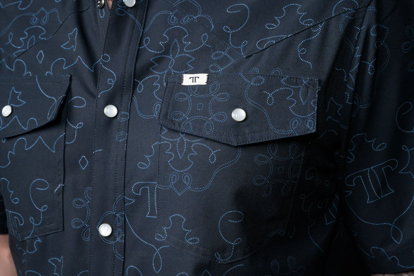 The Carson in Black Short Sleeve Snap Shirt by Ferrell