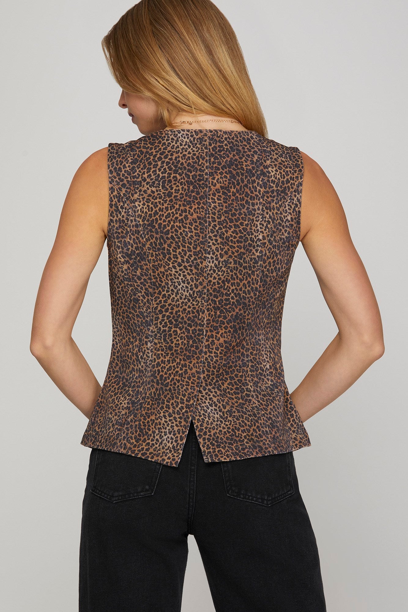 Animal Print Blazer Vest