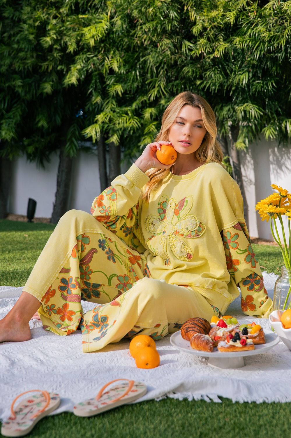 Sunlit Bloom Terry Lounge Set