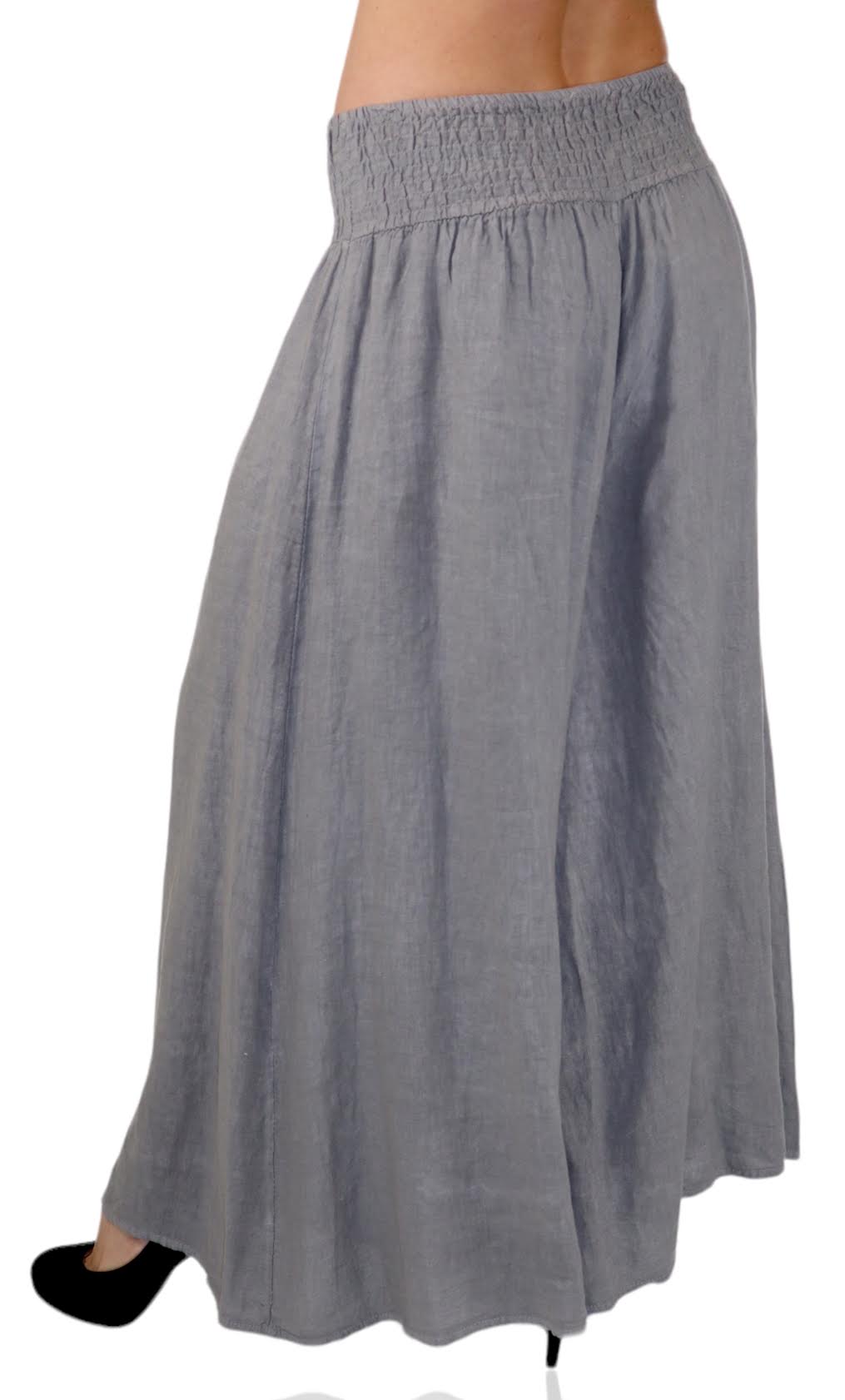 Slate Gray Linen Palazzo Pant