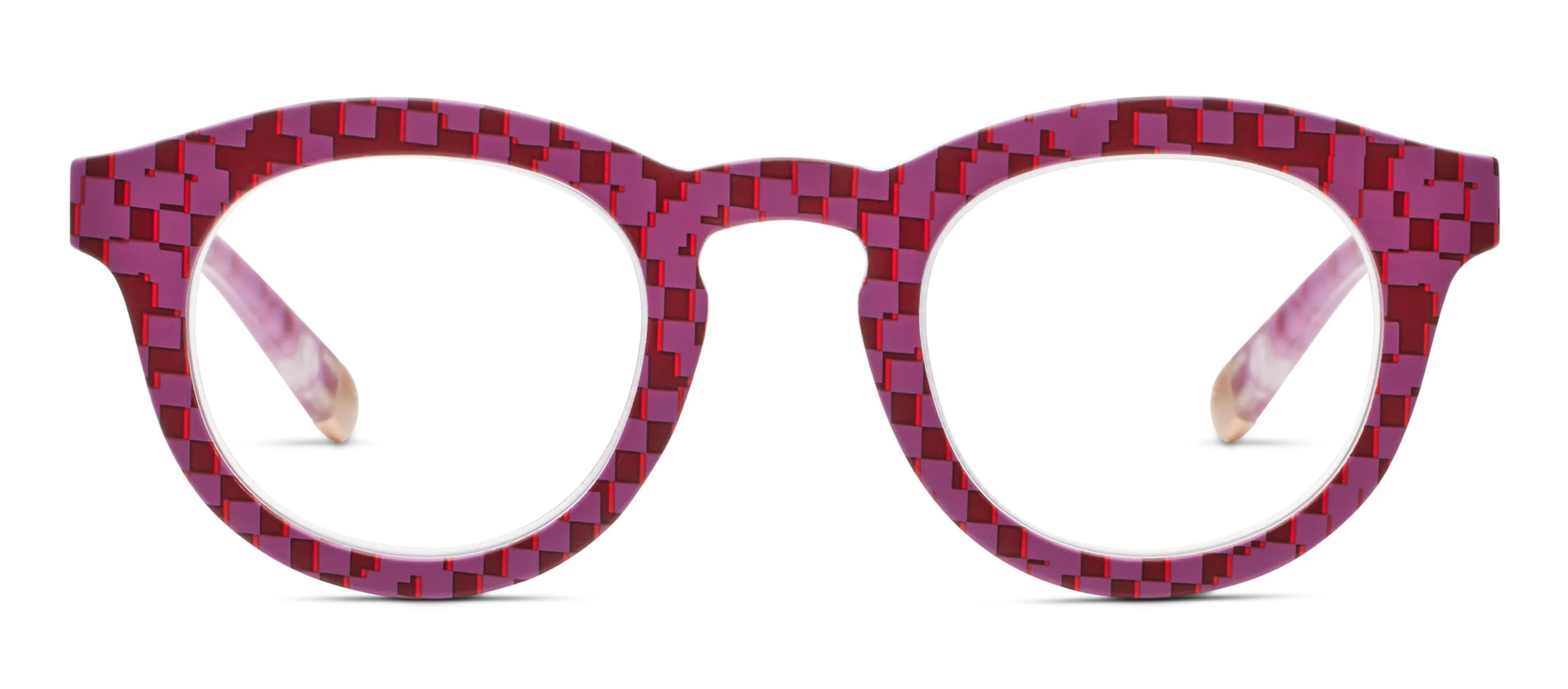 Frame of Mind Pink Pixel Check- Peepers Reading Glasses