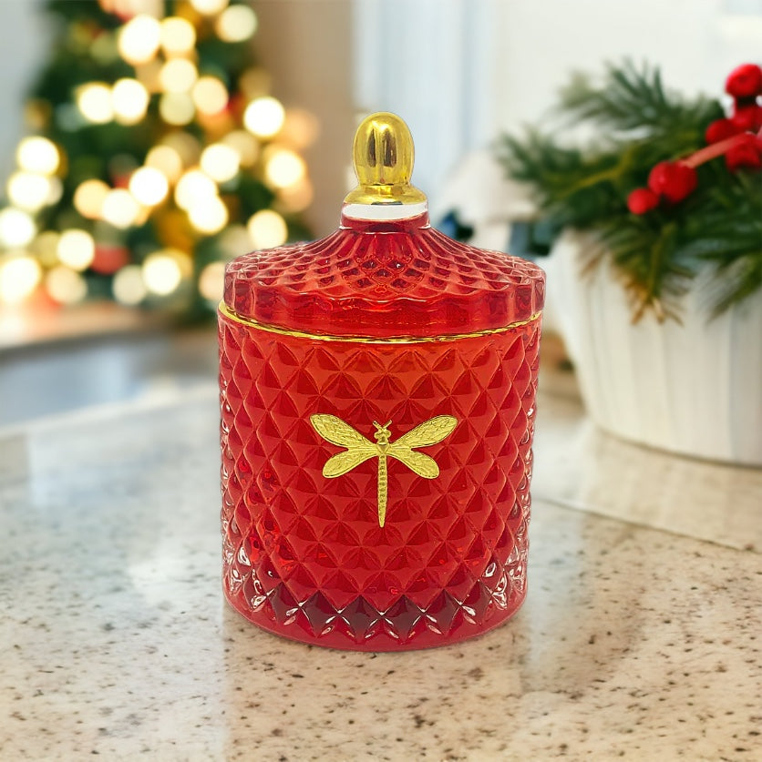 Bella Red and Gold Candle-Poinsettia