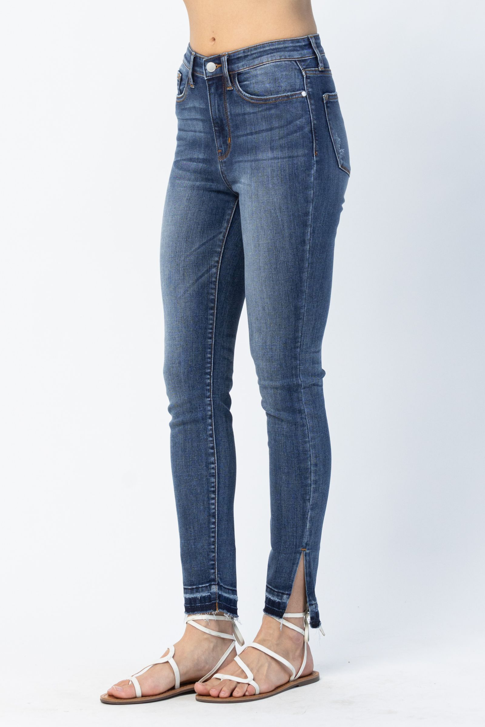 Judy Blue High Waist Skinny Jeans w/ Side Slit