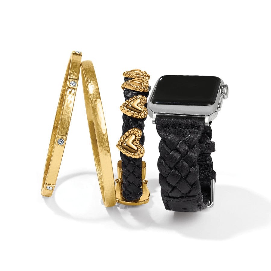 Sutton Braided Leather Watch Band-Black