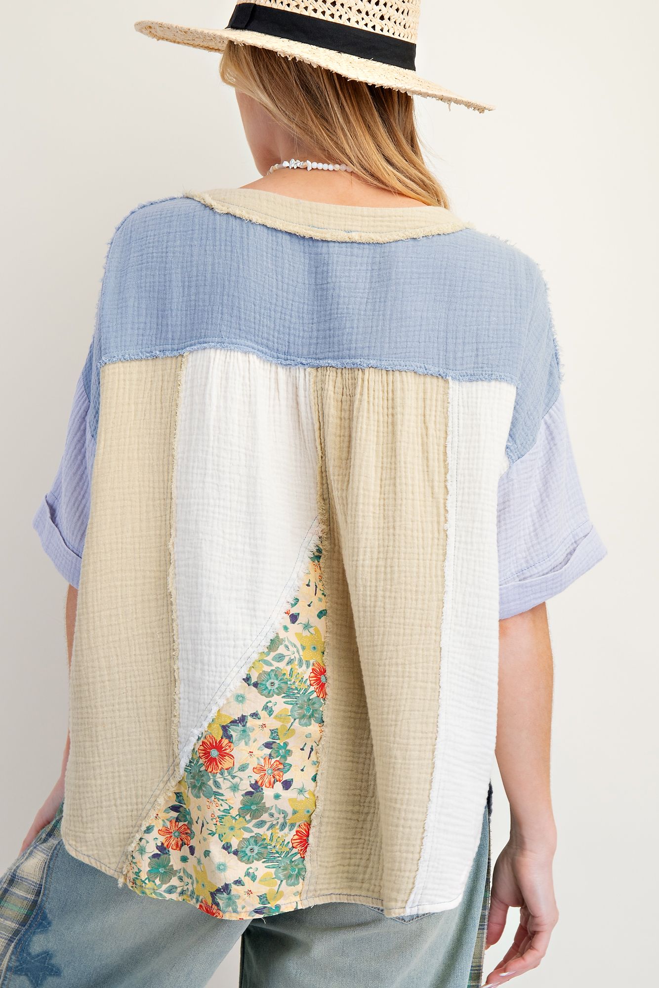 Mineral Washed Patchwork Star Top