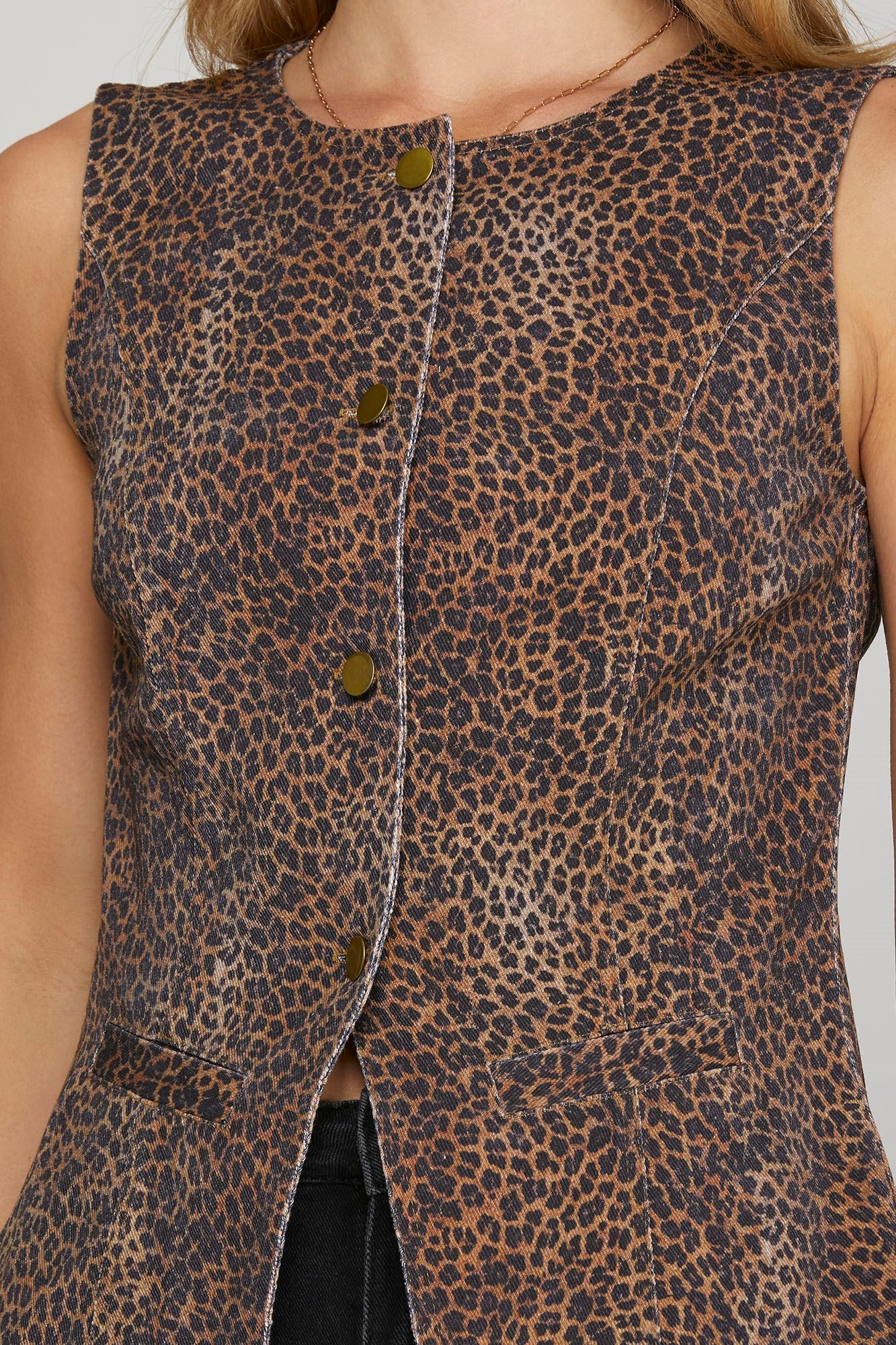 Animal Print Blazer Vest