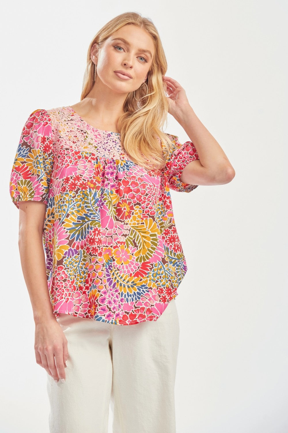 It's a Beautiful Summer Day Embroidered Top
