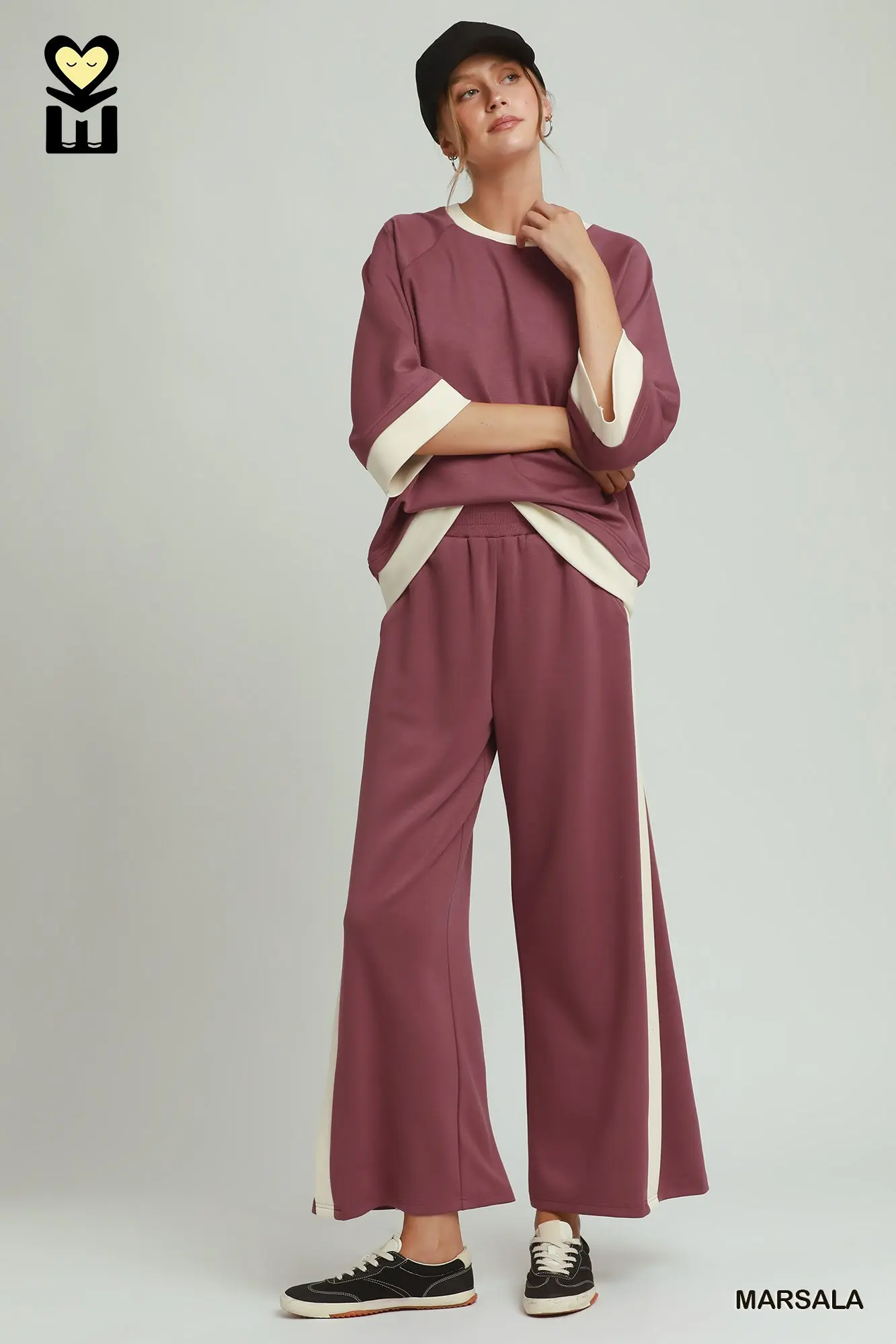 Marsala Color Block LuxeKnit Lounge Set