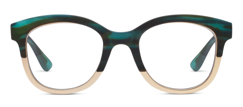 Georgia Teal Horn Gold- Peepers Reading Glasses