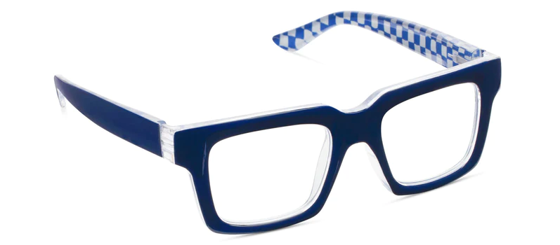 Louie Dark Navy Check- Peepers Reading Glasses
