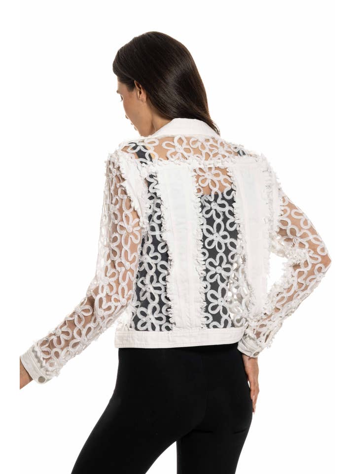 White Denim & Lace Jacket