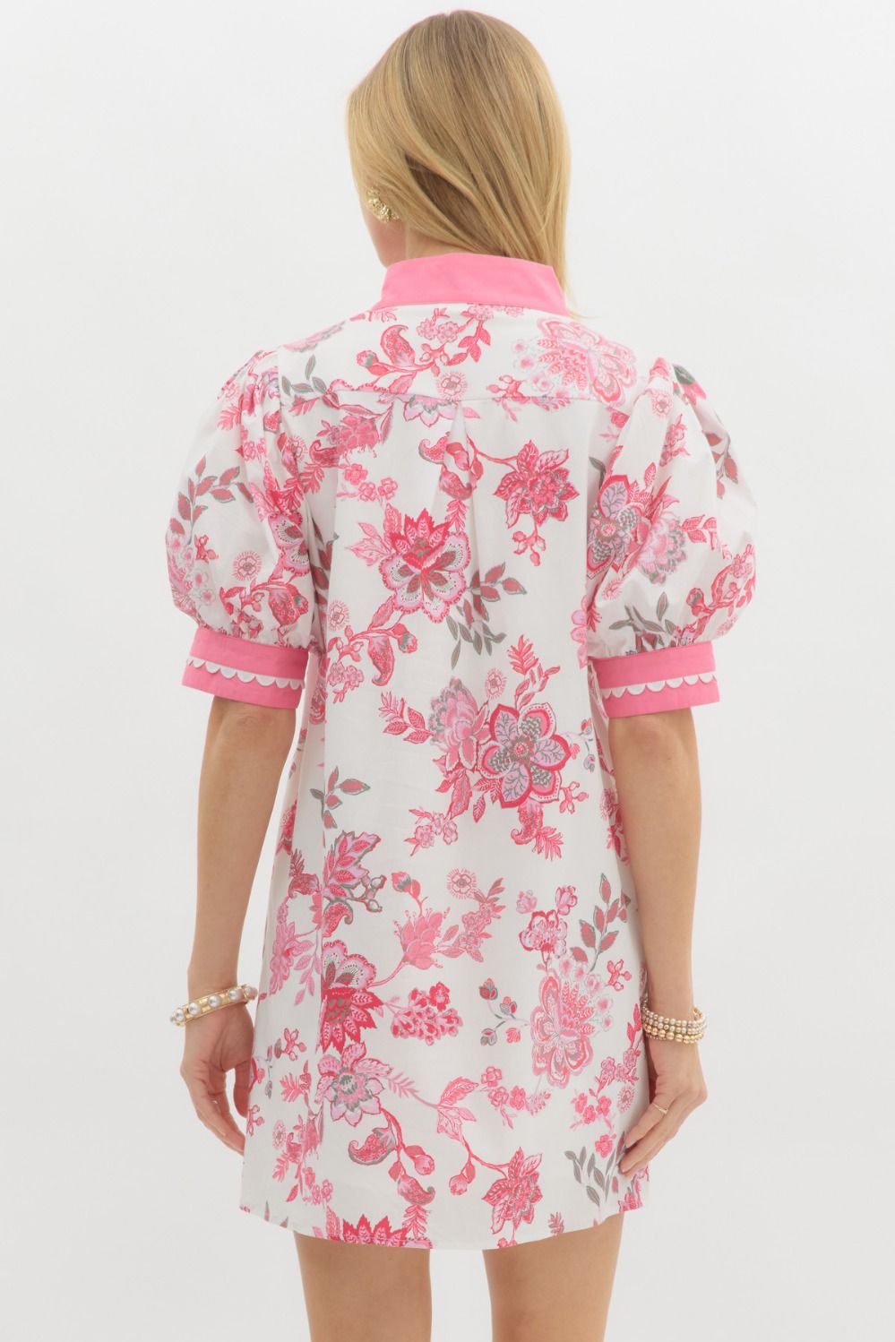 Bright, Breezy & Blooming Pink Floral Mini Dress