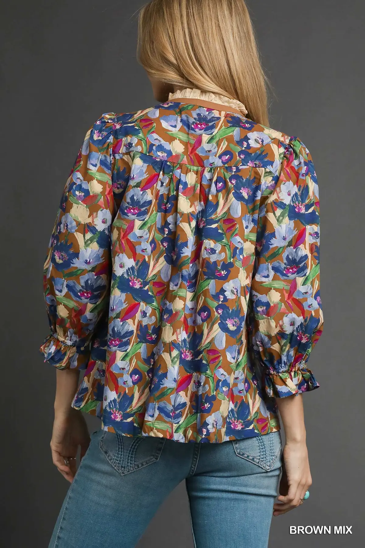 Denim Friendly Floral Print Top