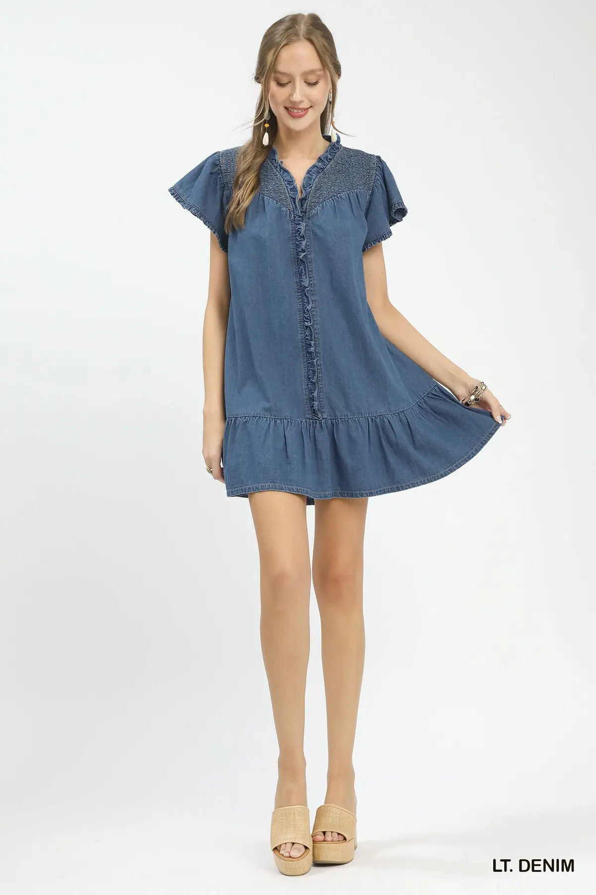 Vintage Blue Babydoll Denim Dress