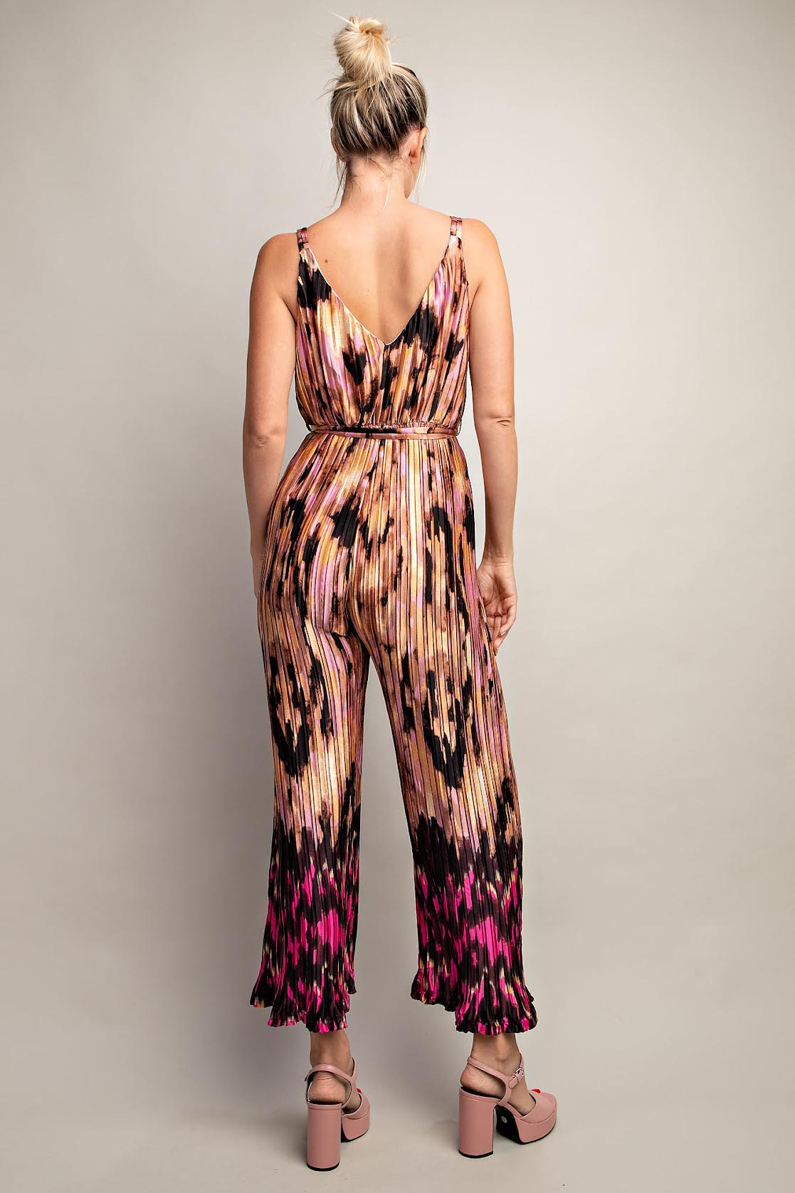 Shades of Roses Pleated Jumpsuit