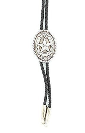 Oval Horseshoe & Star Silver Bolo Tie