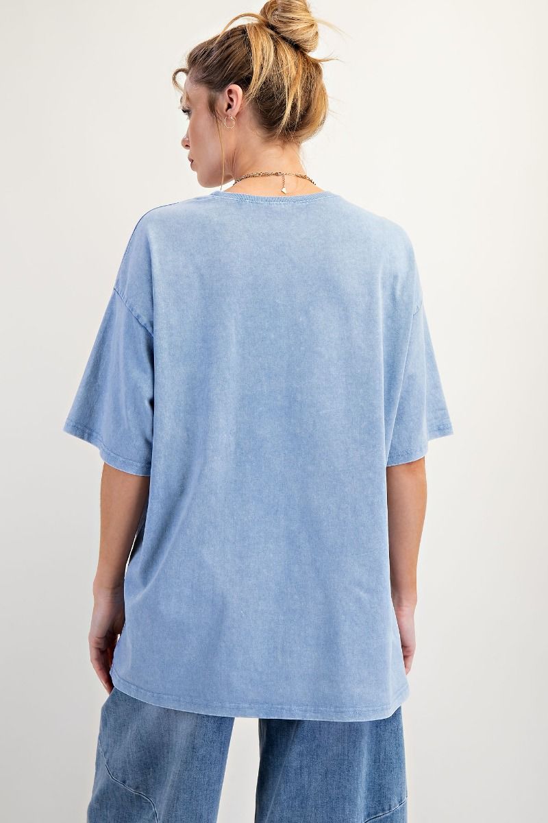 Washed Blue Cowboy Boots Graphic Tee