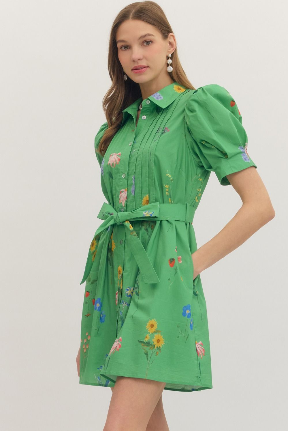 Garden Party Puff Sleeve Mini Dress