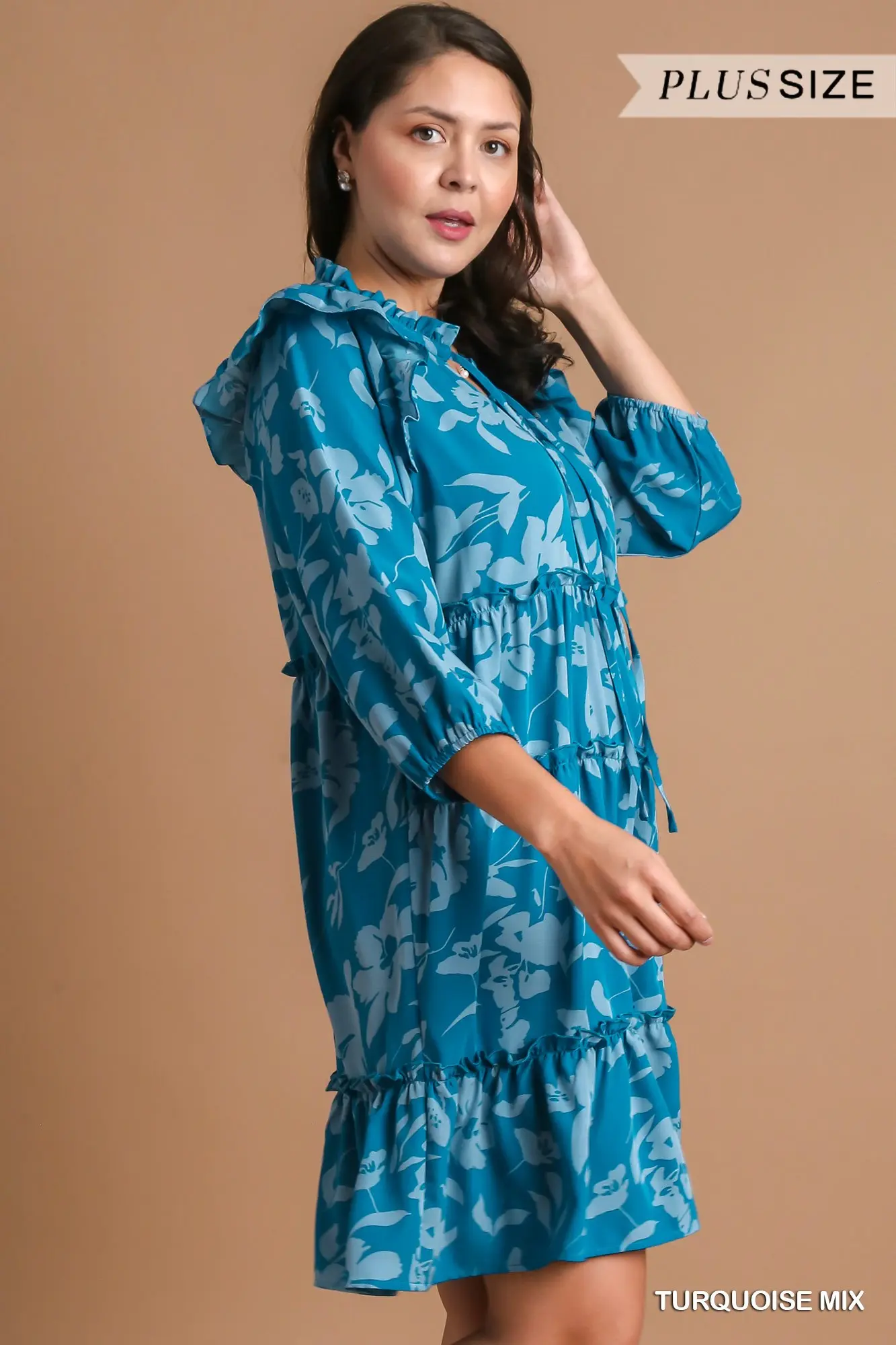 Shades of Turquoise Tiered Dress