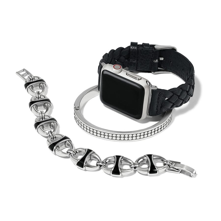Sutton Braided Leather Watch Band-Black