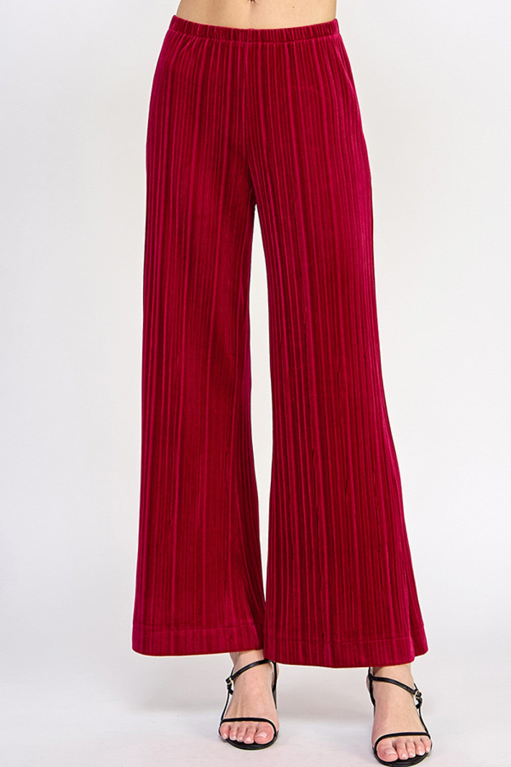 Cranberry Pleated Velvet Pants