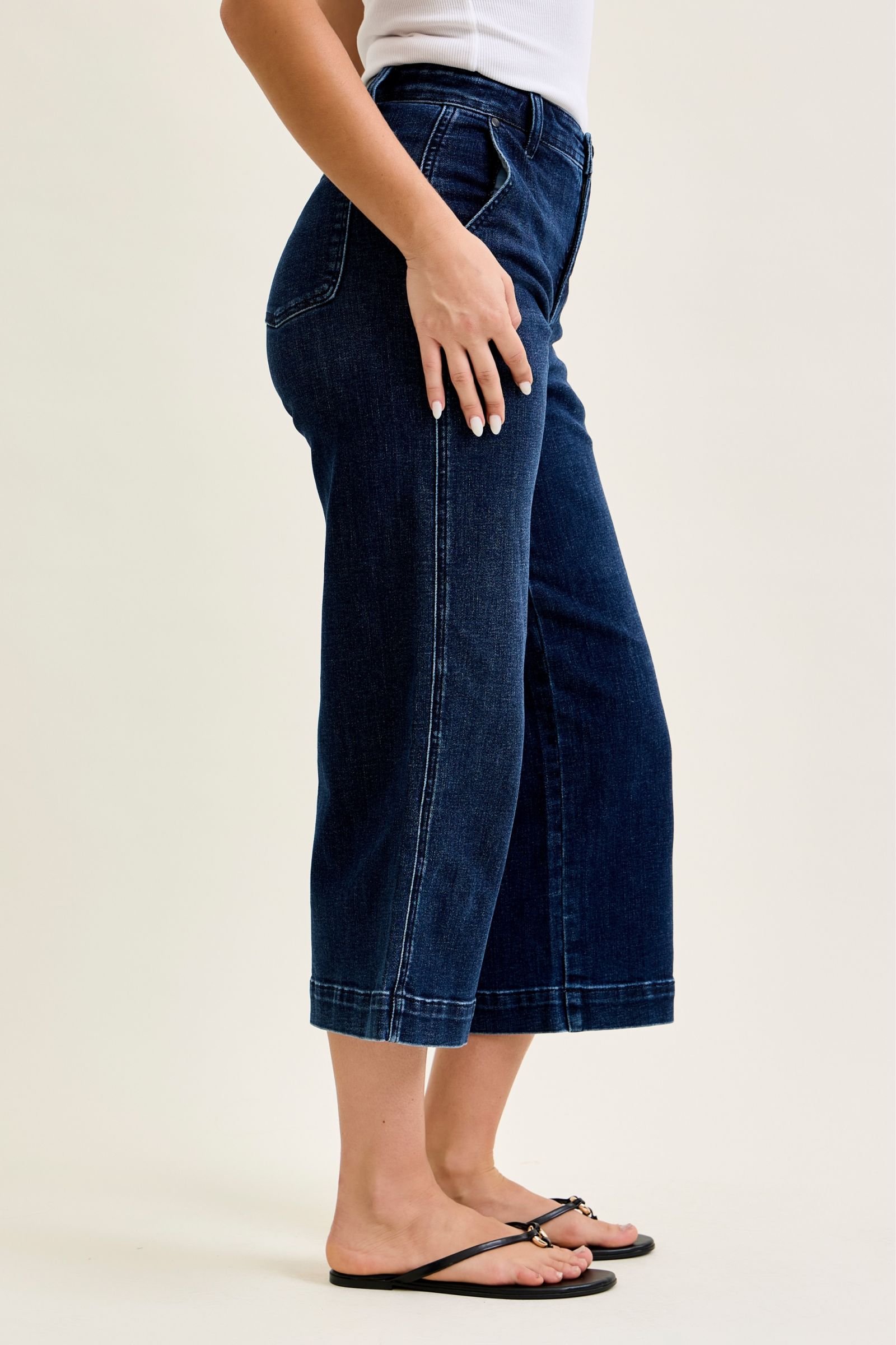 Judy Blue High Waist Ankle Wide Trouser