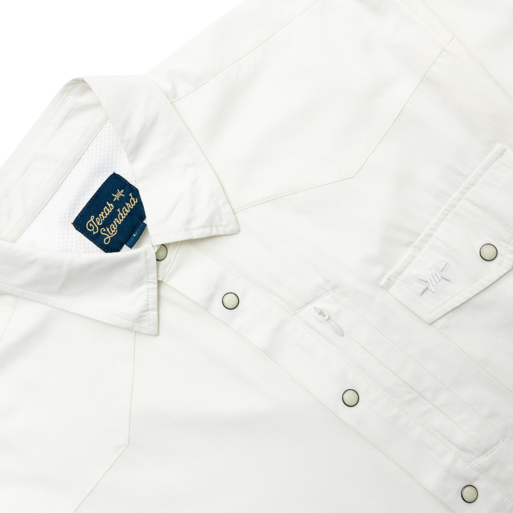 White Short Sleeve Western Field Shirt/Llano by Texas Standard