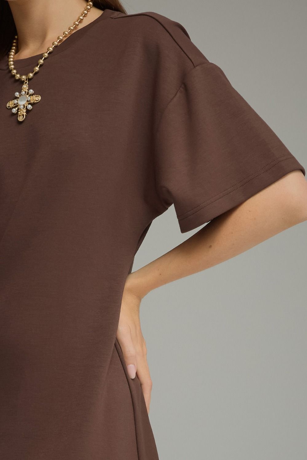 Chocolate Lace Hem Midi Dress 🤎