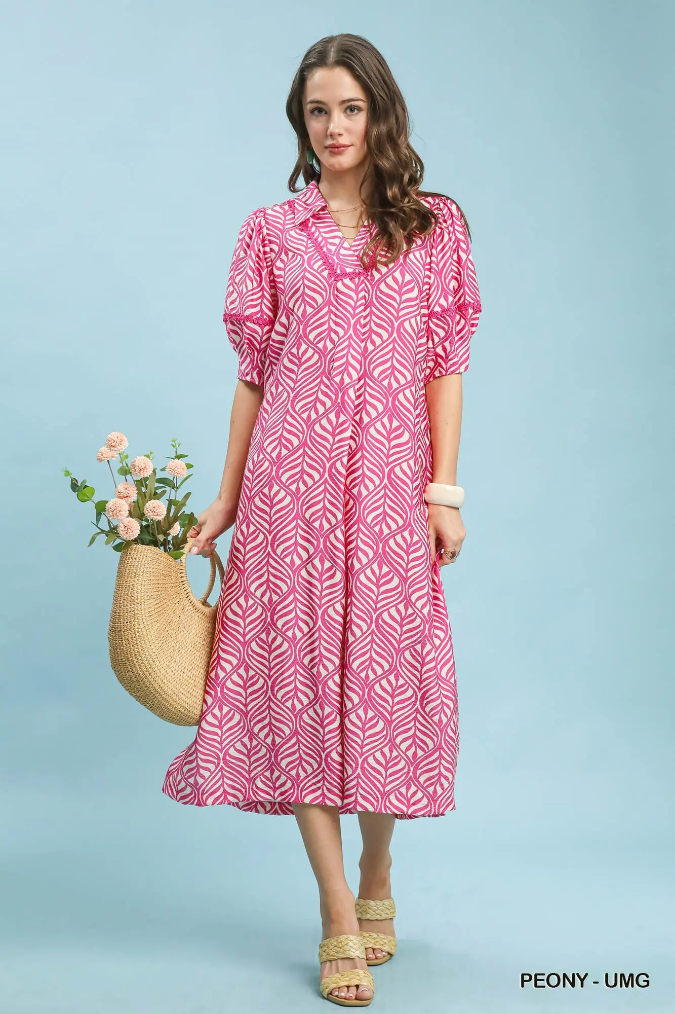 Pretty in Peony Puff Sleeve Dress