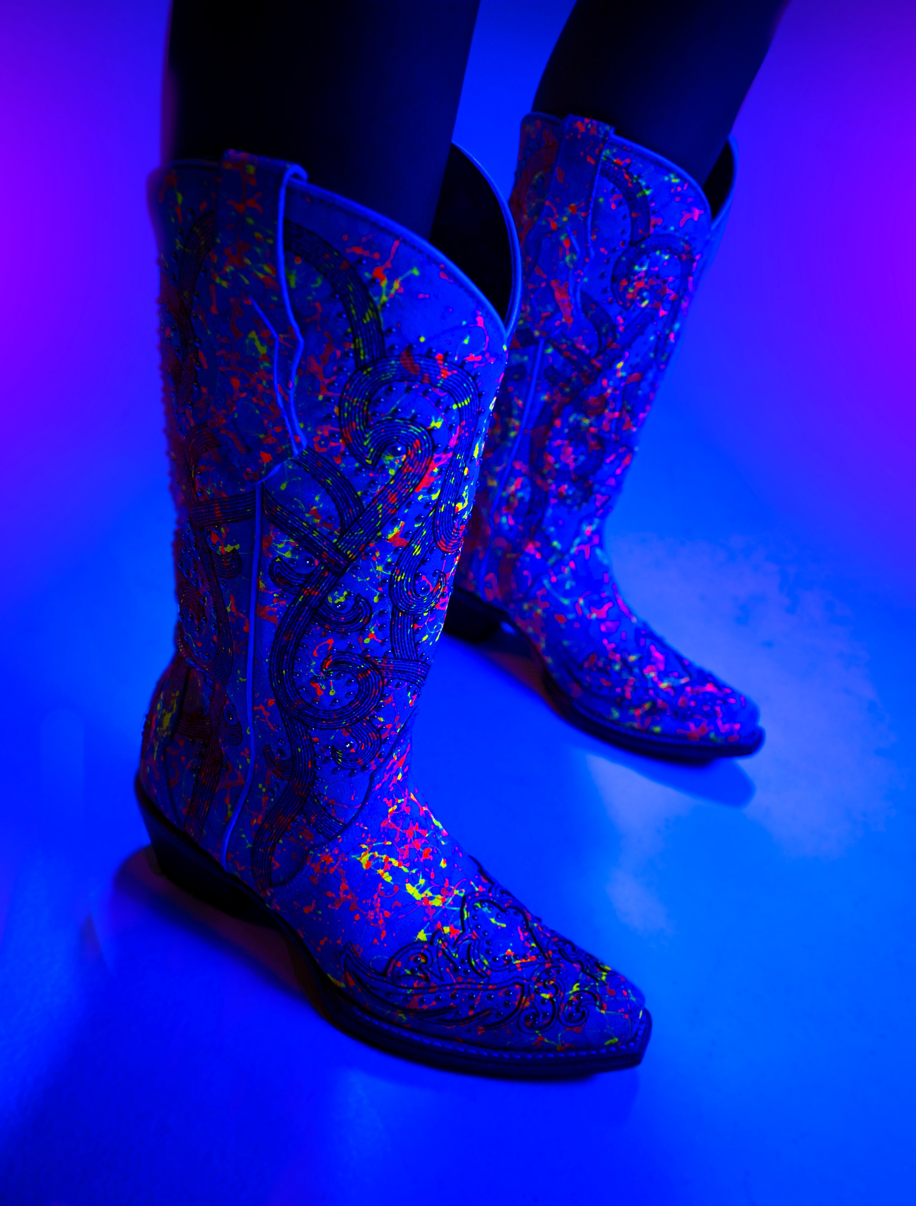 Multicolor Neon Overlay & Embroidery Boots by Corral