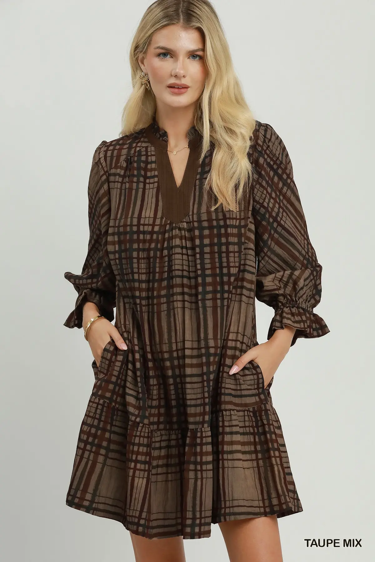 Autumn Plaid Babydoll Dress 🤎