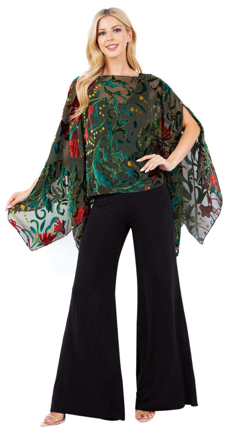 Perfect for Christmas Burnout Velvet 7 Way Shawl