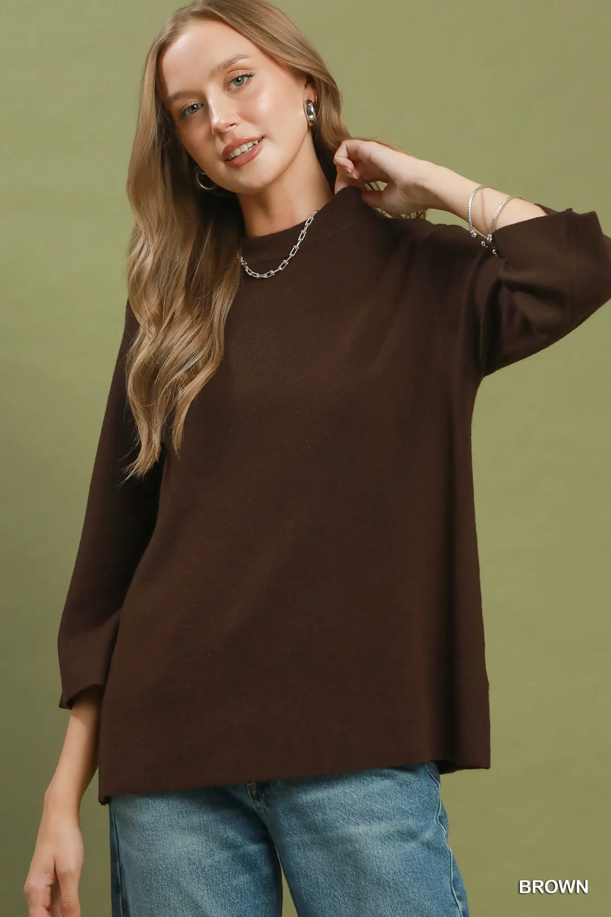 Cocoa Mock Neck Knit Top 🤎
