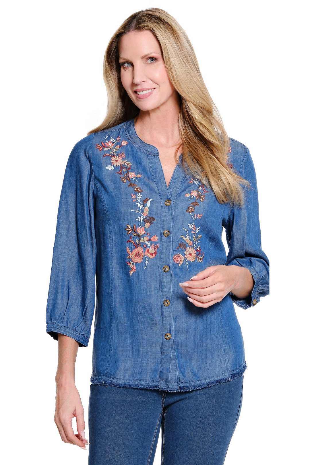 Wildflower Embroidered Denim Top