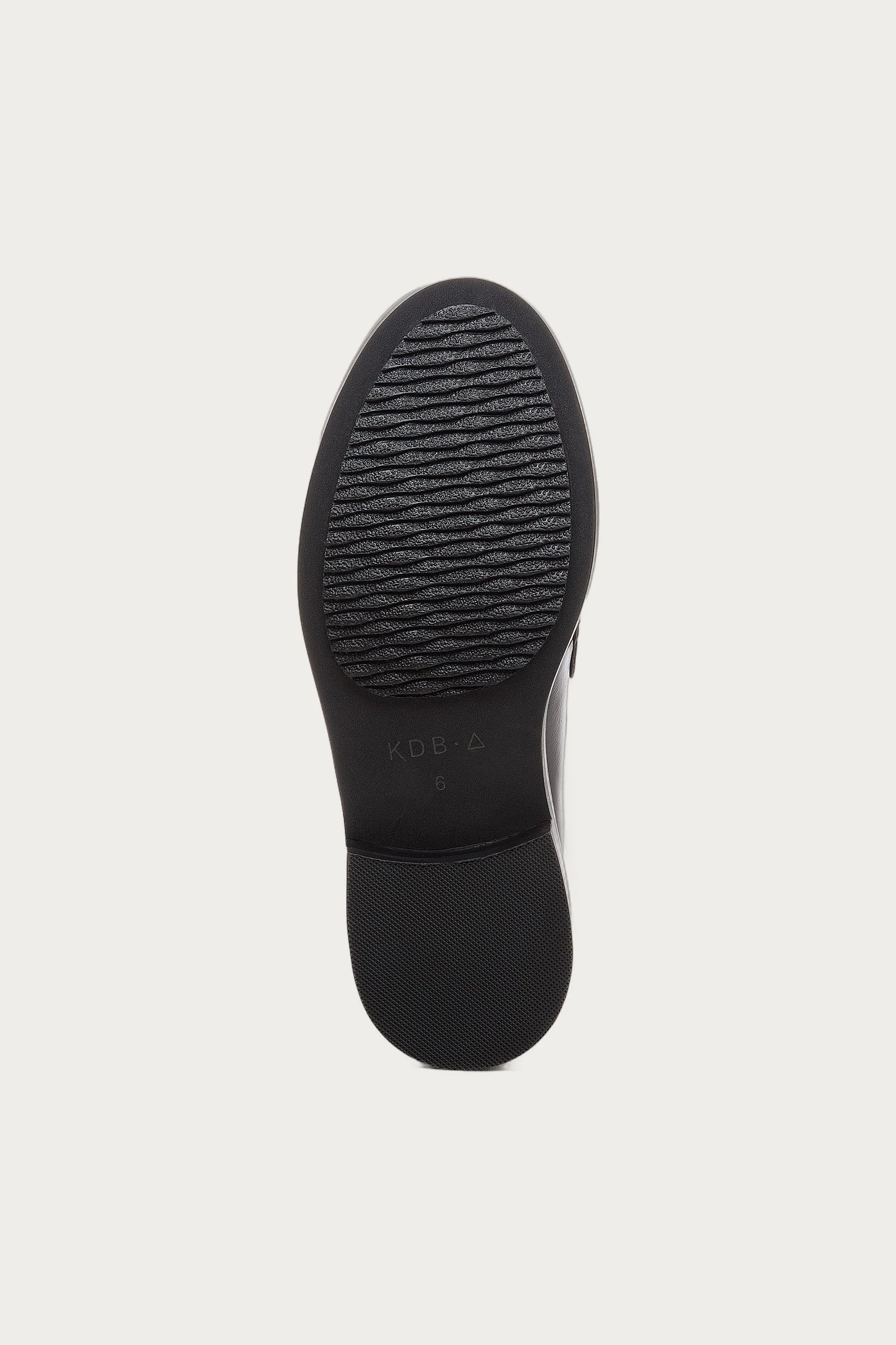 Lens Black Crinkle Leather Loafers by Kelsi Dagger