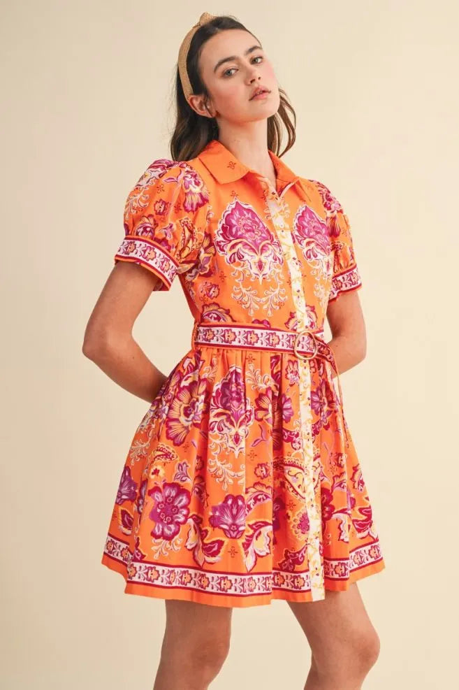 Tangerine Dream Paisley Mini Dress