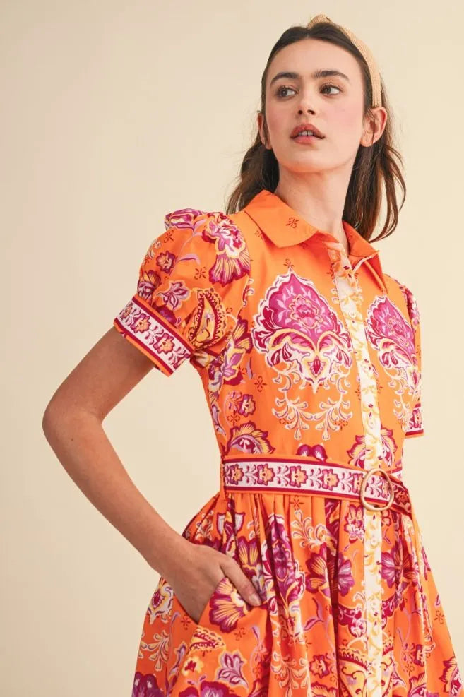Tangerine Dream Paisley Mini Dress