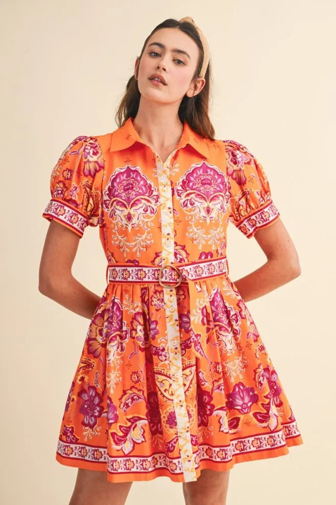 Tangerine Dream Paisley Mini Dress