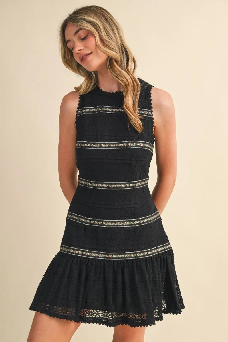 Black Garden Party Lace Dress