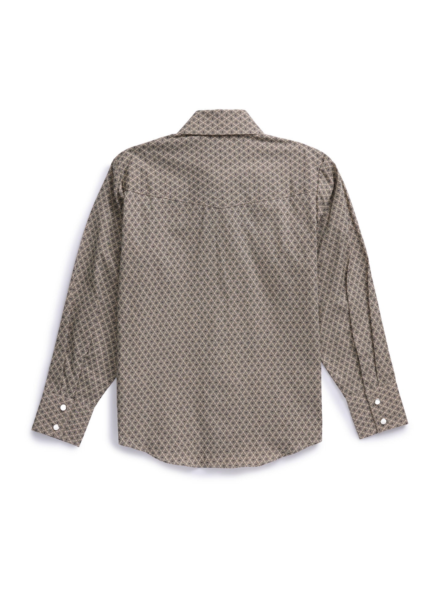 Ely & Walker Men's Western Khaki Medallion Long Sleeve Pearl Snap Shirt