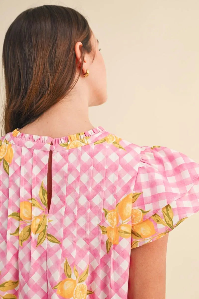 Pink Lemonade Flutter Top