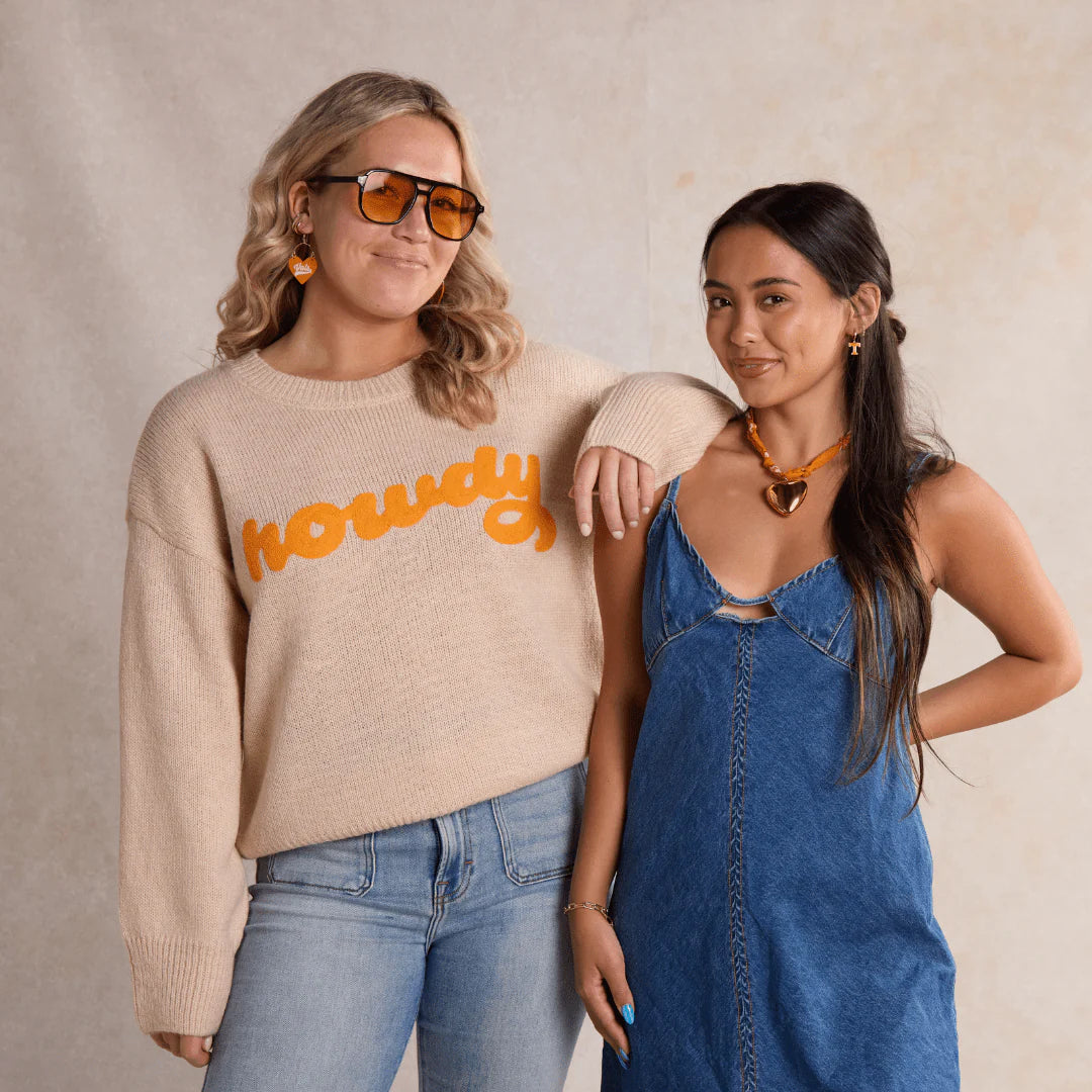 UTRGV Bandana Gold Oversized Heart Charm Necklace