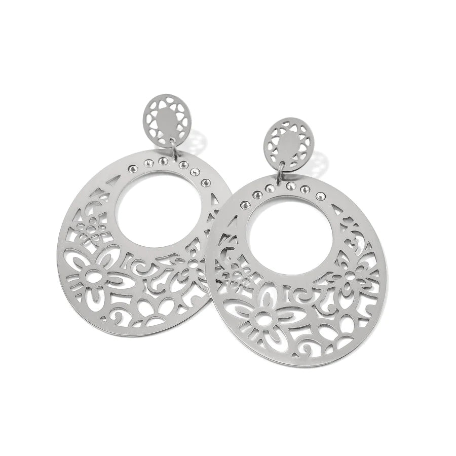 Posh Garden Post Drop Earrings- Silver