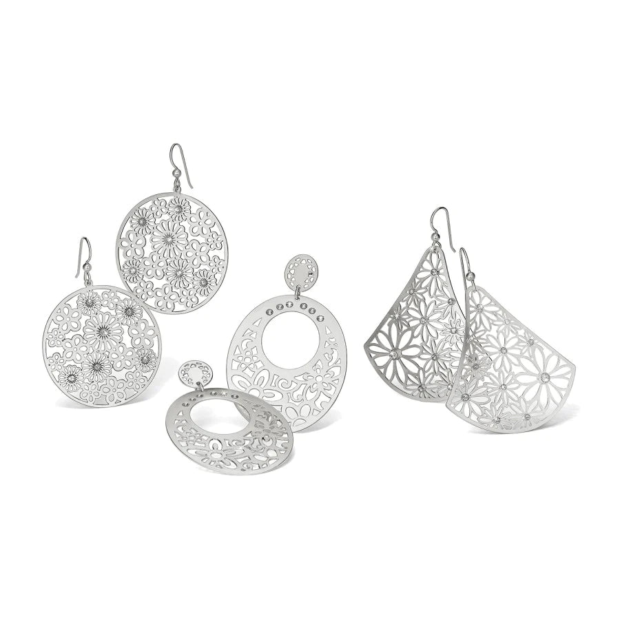 Posh Garden Post Drop Earrings- Silver