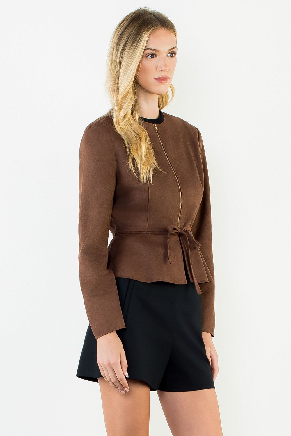 The Luxe Tie-Waist Peplum Jacket