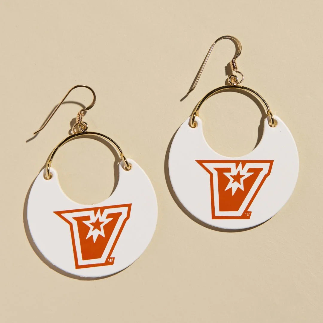 White UTRGV Ninas Earrings