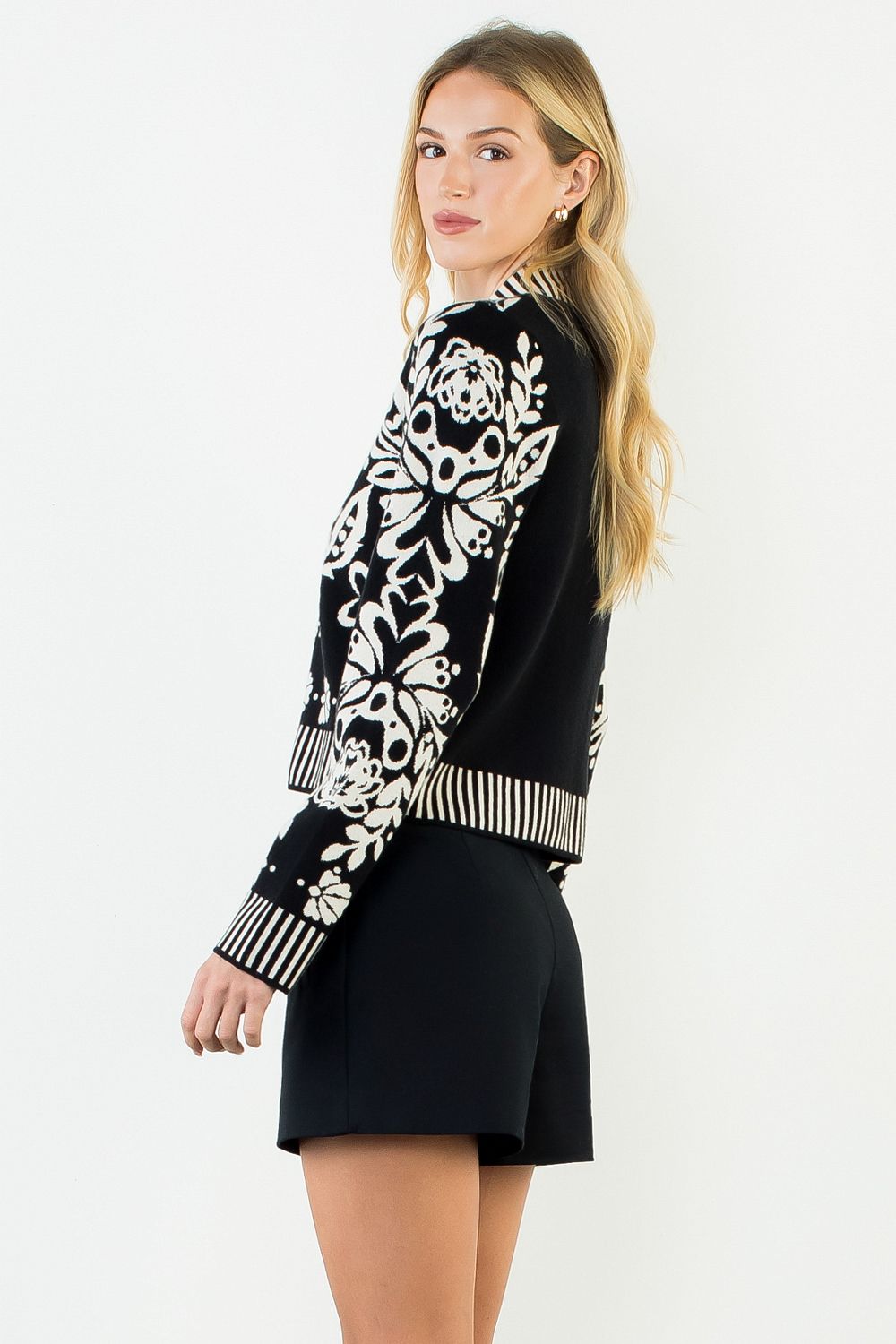 The Mod Muse Contrast Knit Cardigan
